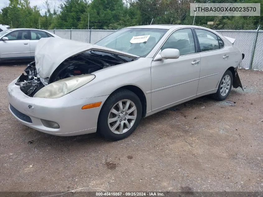 2004 Lexus Es 330 VIN: JTHBA30GX40023570 Lot: 40415057