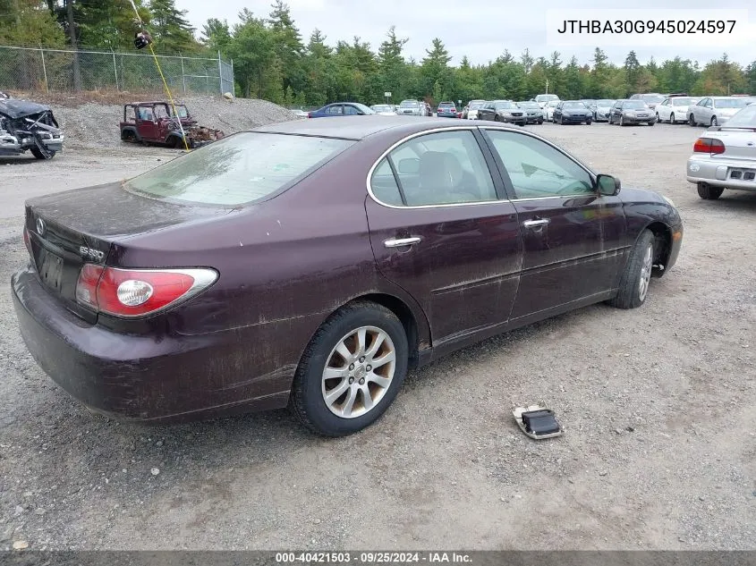 JTHBA30G945024597 2004 Lexus Es 330