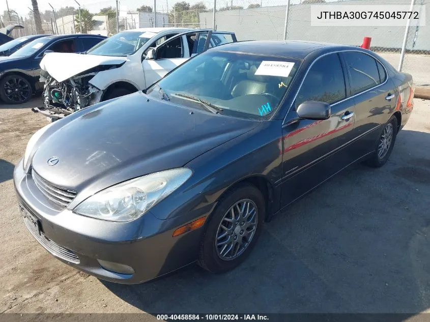 2004 Lexus Es 330 VIN: JTHBA30G745045772 Lot: 40458584