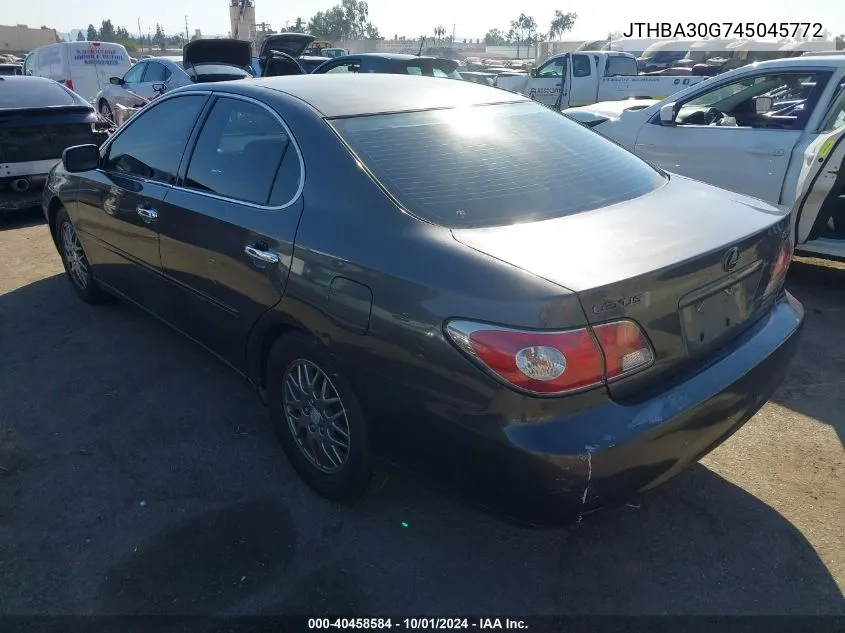 2004 Lexus Es 330 VIN: JTHBA30G745045772 Lot: 40458584