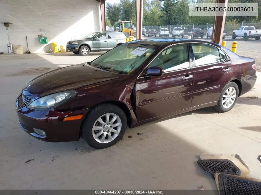 2004 Lexus Es 330 330 VIN: JTHBA30G540003601 Lot: 40464207