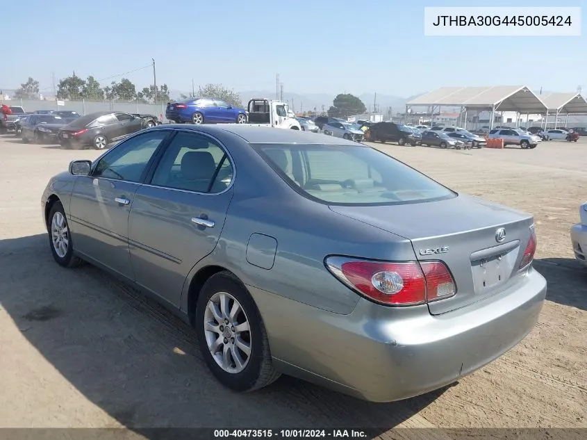 2004 Lexus Es 330 VIN: JTHBA30G445005424 Lot: 40473515