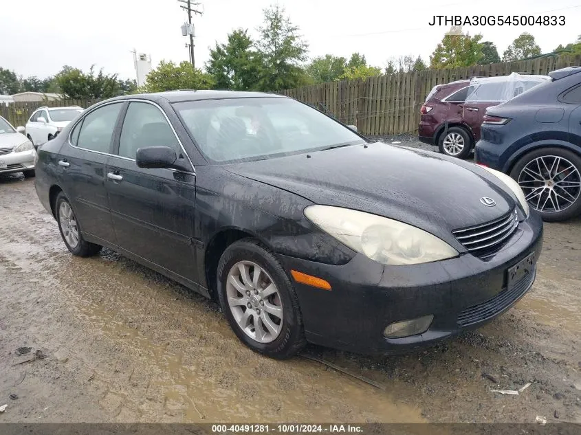 2004 Lexus Es 330 VIN: JTHBA30G545004833 Lot: 40491281