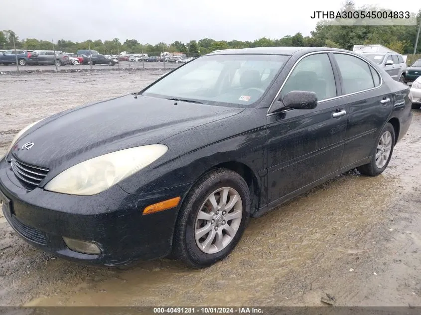 2004 Lexus Es 330 VIN: JTHBA30G545004833 Lot: 40491281