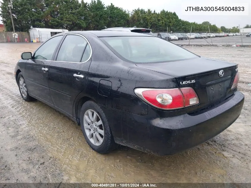 2004 Lexus Es 330 VIN: JTHBA30G545004833 Lot: 40491281