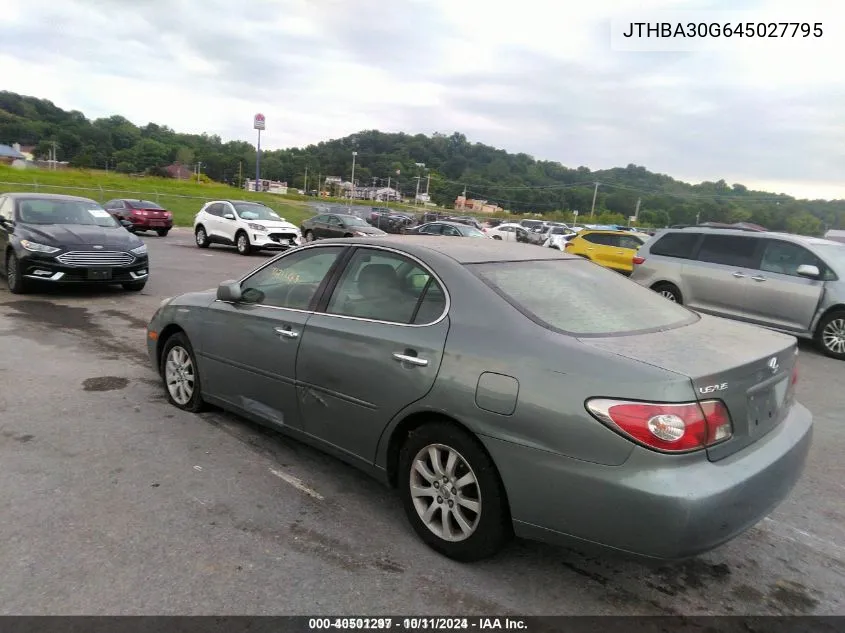 2004 Lexus Es 330 VIN: JTHBA30G645027795 Lot: 40501297