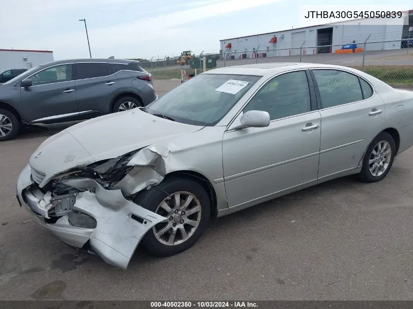 2004 Lexus Es 330 VIN: JTHBA30G545050839 Lot: 40502350