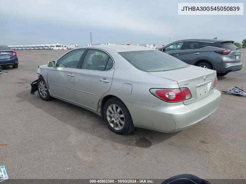 2004 Lexus Es 330 VIN: JTHBA30G545050839 Lot: 40502350