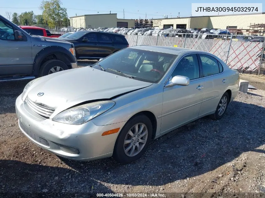 2004 Lexus Es 330 VIN: JTHBA30G945032974 Lot: 40504626