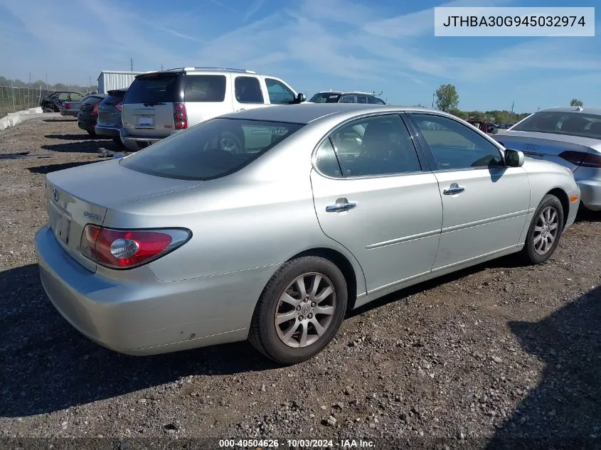 2004 Lexus Es 330 VIN: JTHBA30G945032974 Lot: 40504626