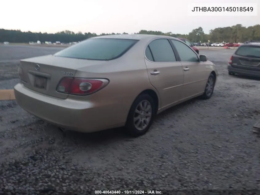 2004 Lexus Es 330 330 VIN: JTHBA30G145018549 Lot: 40543440