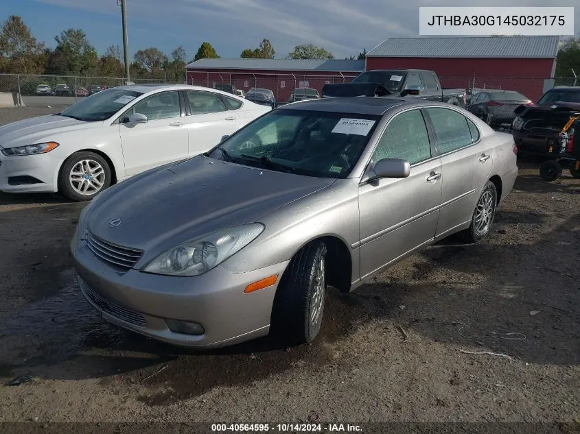 2004 Lexus Es 330 VIN: JTHBA30G145032175 Lot: 40564595