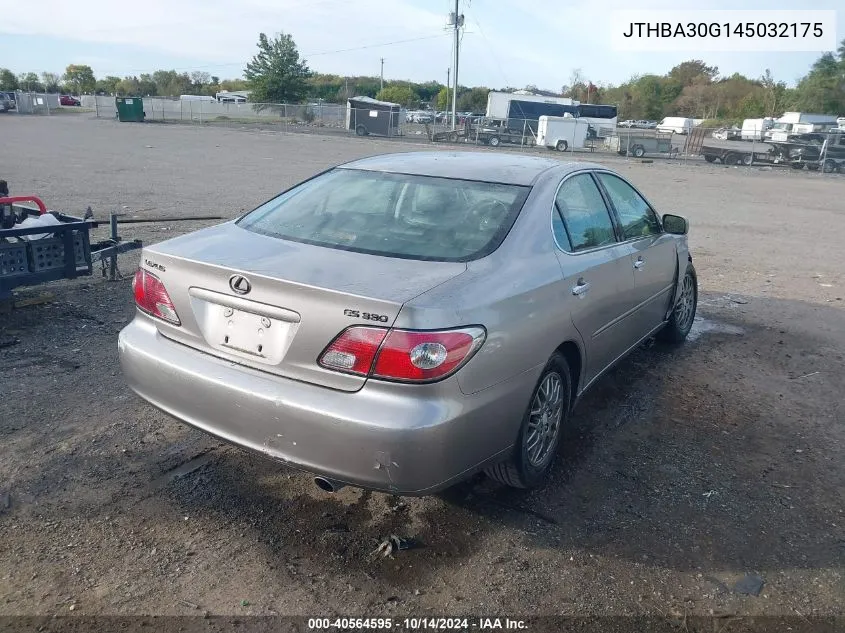 2004 Lexus Es 330 VIN: JTHBA30G145032175 Lot: 40564595