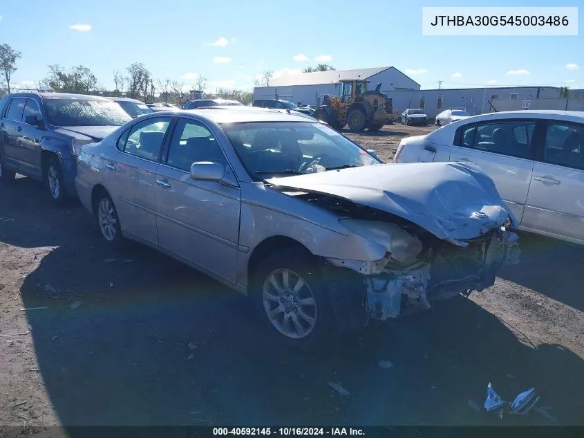 2004 Lexus Es 330 VIN: JTHBA30G545003486 Lot: 40592145