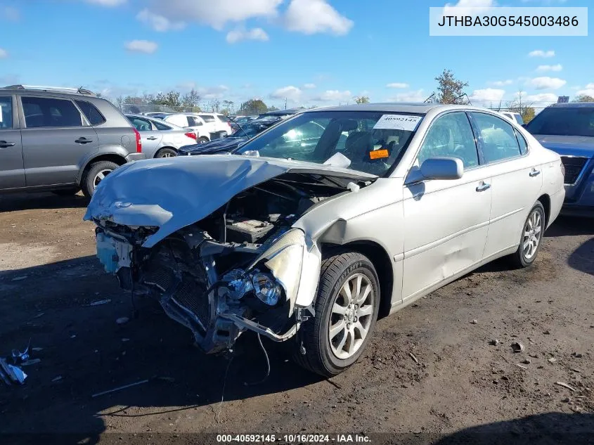 2004 Lexus Es 330 VIN: JTHBA30G545003486 Lot: 40592145