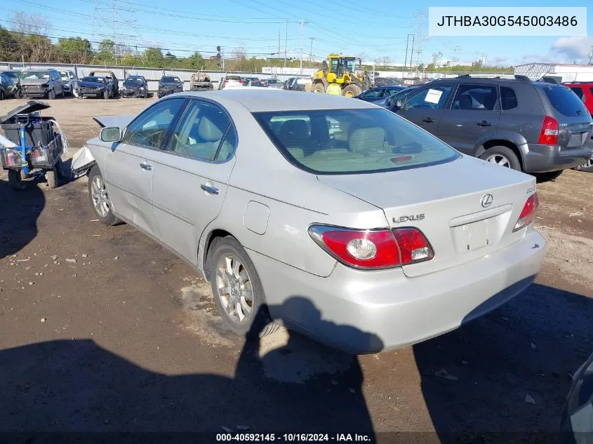 2004 Lexus Es 330 VIN: JTHBA30G545003486 Lot: 40592145