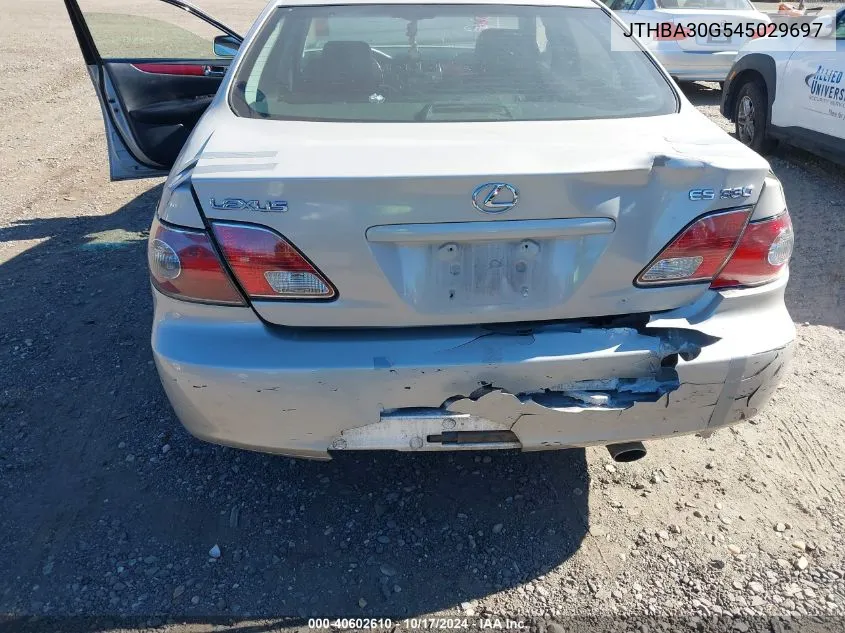 2004 Lexus Es 330 330 VIN: JTHBA30G545029697 Lot: 40602610