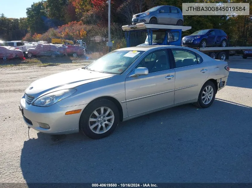 2004 Lexus Es 330 VIN: JTHBA30G845019584 Lot: 40619580