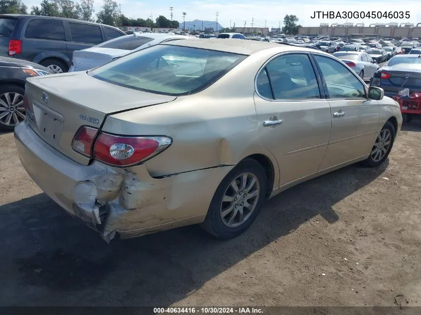 2004 Lexus Es 330 VIN: JTHBA30G045046035 Lot: 40634416