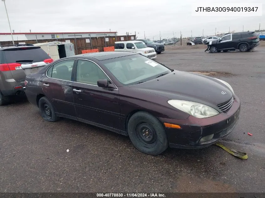 JTHBA30G940019347 2004 Lexus Es 330 Base (A5)