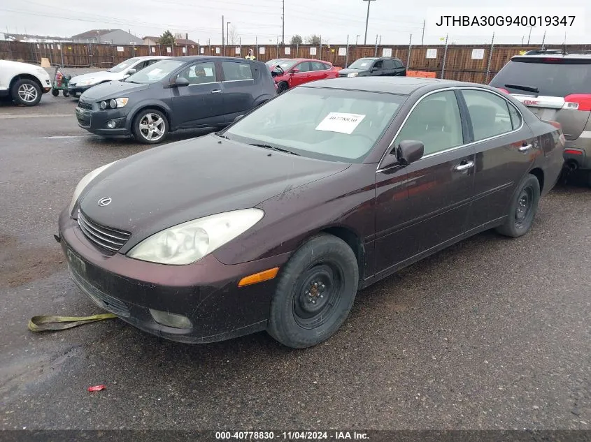 JTHBA30G940019347 2004 Lexus Es 330 Base (A5)