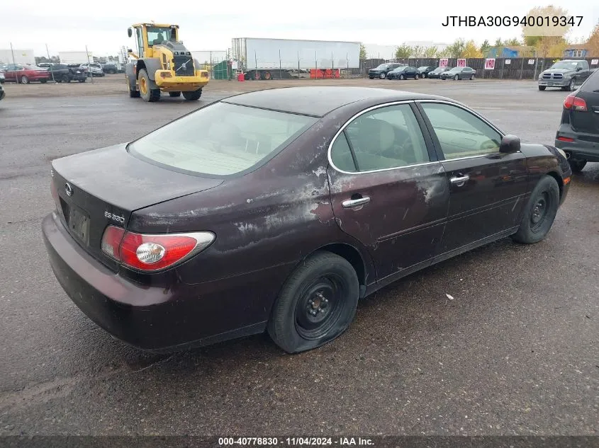 JTHBA30G940019347 2004 Lexus Es 330 Base (A5)