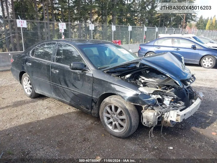 2004 Lexus Es 330 Base (A5) VIN: JTHBA30GX45016203 Lot: 40780047