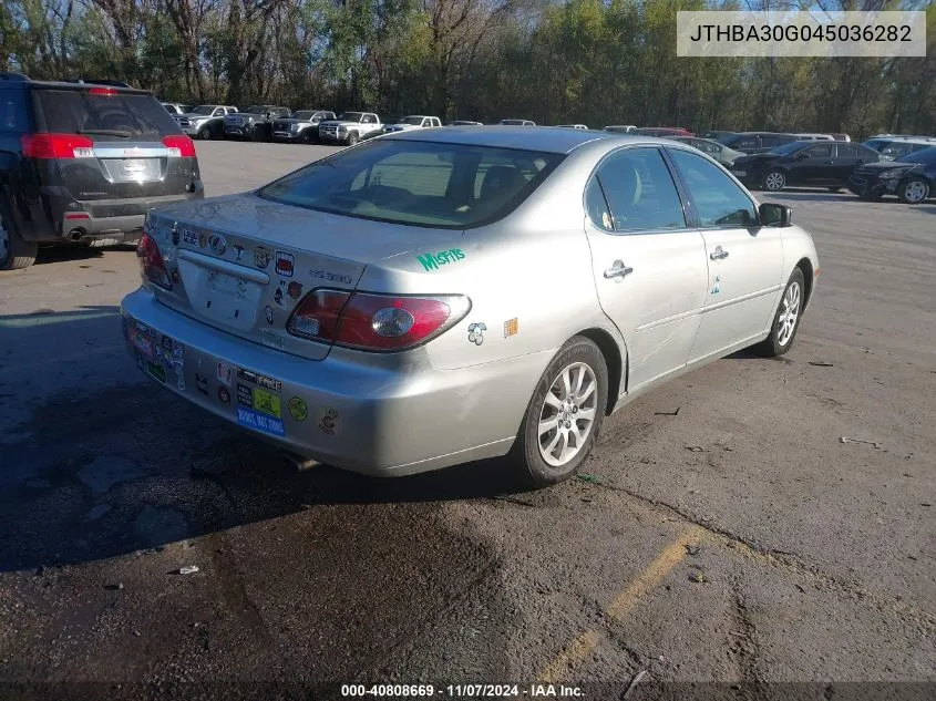 2004 Lexus Es 330 Base (A5) VIN: JTHBA30G045036282 Lot: 40808669