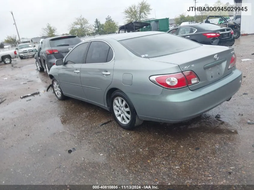 2004 Lexus Es 330 Base (A5) VIN: JTHBA30G945029945 Lot: 40810805