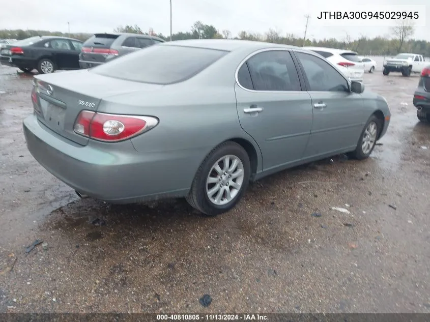 2004 Lexus Es 330 Base (A5) VIN: JTHBA30G945029945 Lot: 40810805