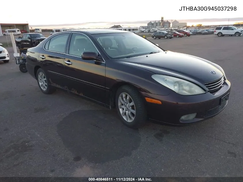 2004 Lexus Es 330 Base (A5) VIN: JTHBA30G945037298 Lot: 40846511