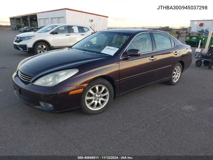 2004 Lexus Es 330 Base (A5) VIN: JTHBA30G945037298 Lot: 40846511