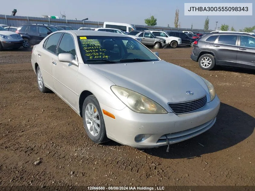 2005 Lexus Es 330 VIN: JTHBA30G555098343 Lot: 12066580