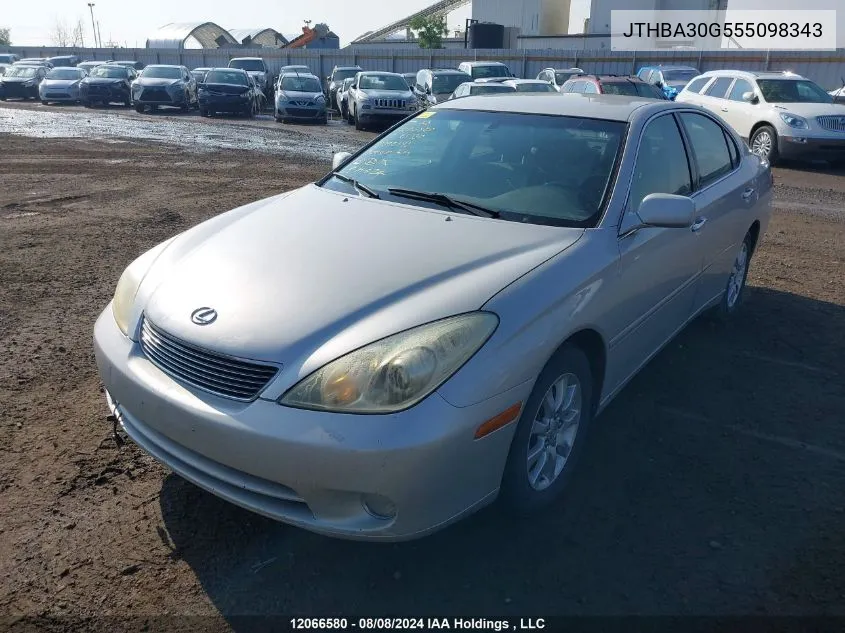 2005 Lexus Es 330 VIN: JTHBA30G555098343 Lot: 12066580