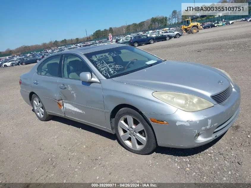 2005 Lexus Es 330 VIN: JTHBA30G355103751 Lot: 39299971