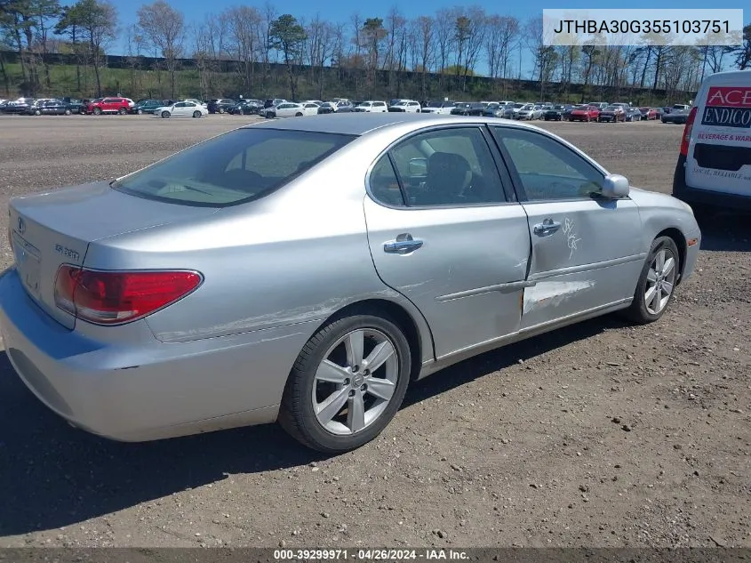 2005 Lexus Es 330 VIN: JTHBA30G355103751 Lot: 39299971