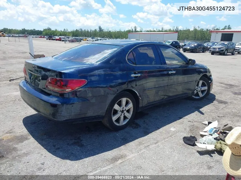 2005 Lexus Es 330 VIN: JTHBA30G455124723 Lot: 39466923