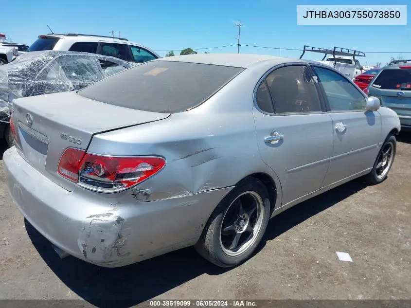 2005 Lexus Es 330 VIN: JTHBA30G755073850 Lot: 39519099