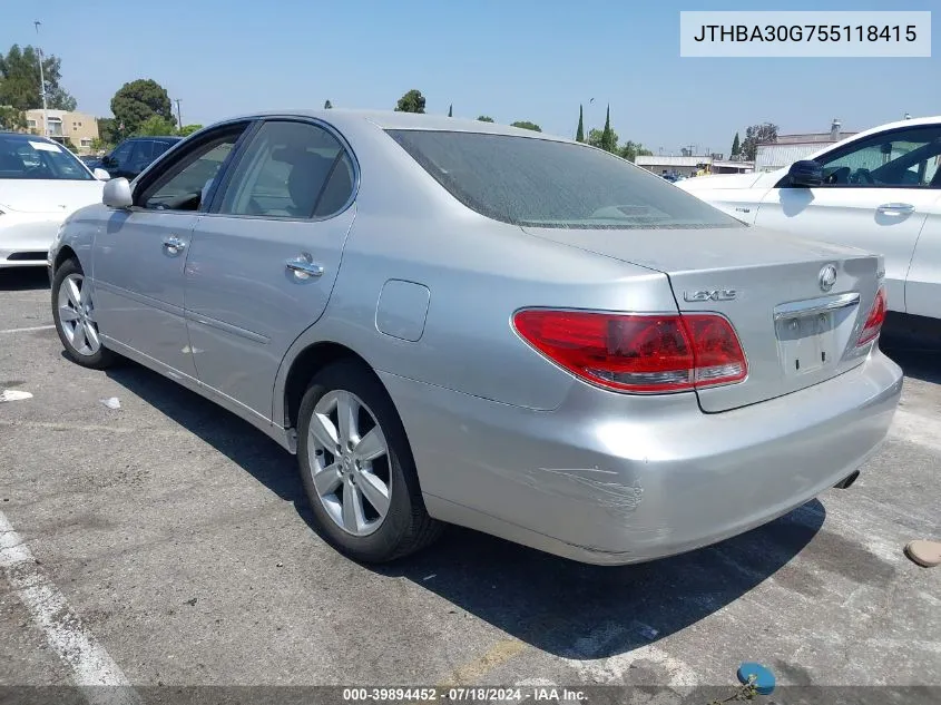 JTHBA30G755118415 2005 Lexus Es 330