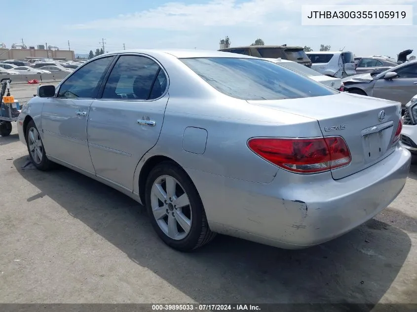 2005 Lexus Es 330 VIN: JTHBA30G355105919 Lot: 39895033