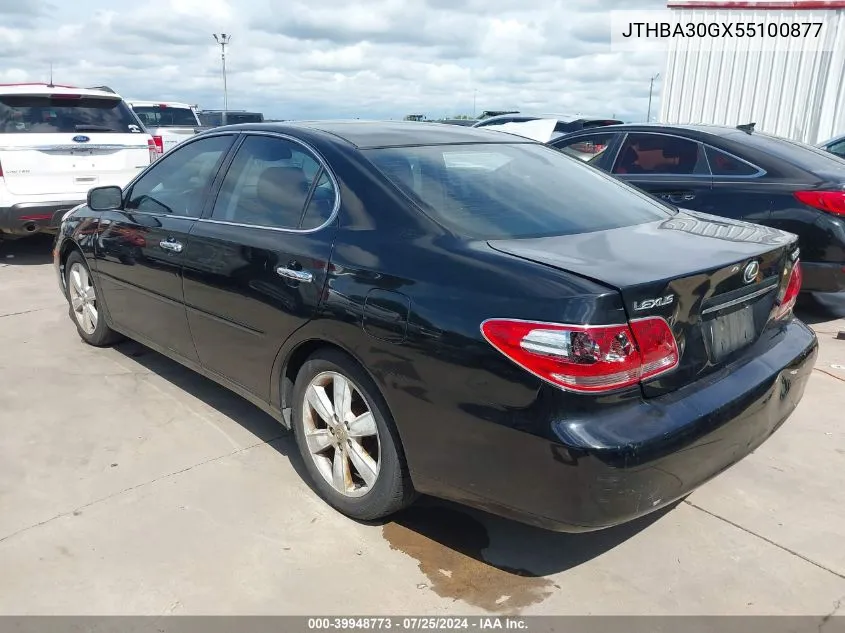 2005 Lexus Es 330 VIN: JTHBA30GX55100877 Lot: 39948773