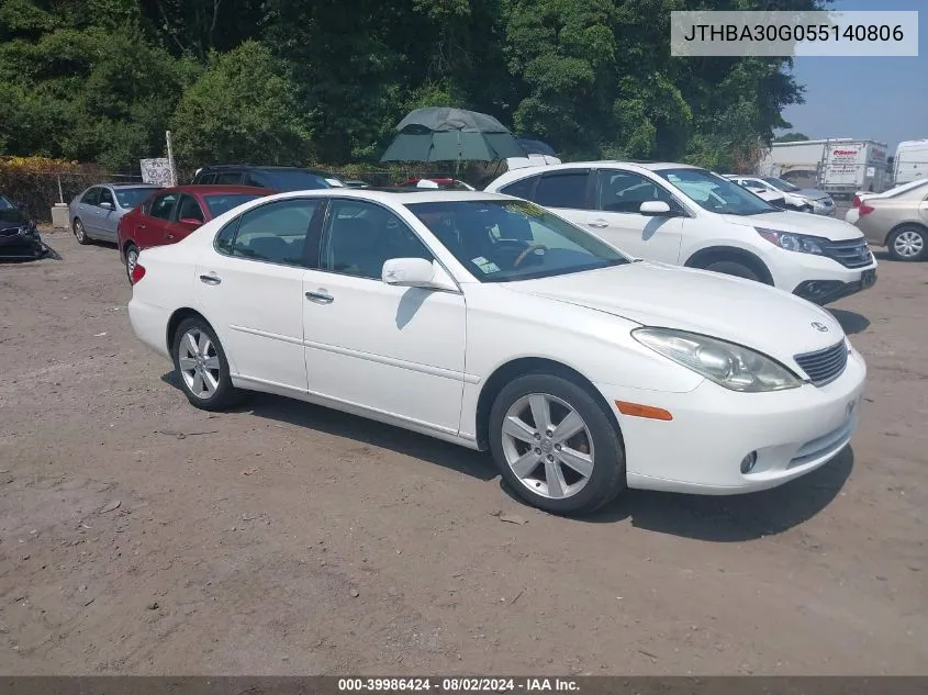 2005 Lexus Es 330 VIN: JTHBA30G055140806 Lot: 39986424