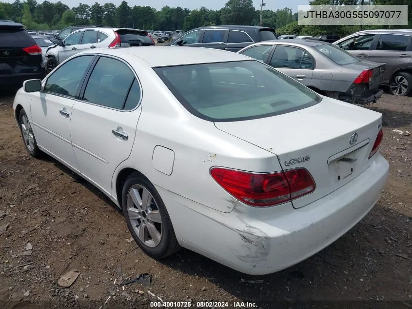 2005 Lexus Es 330 VIN: JTHBA30G555097077 Lot: 40010725