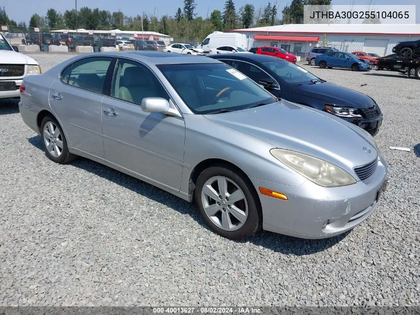 2005 Lexus Es 330 VIN: JTHBA30G255104065 Lot: 40013627