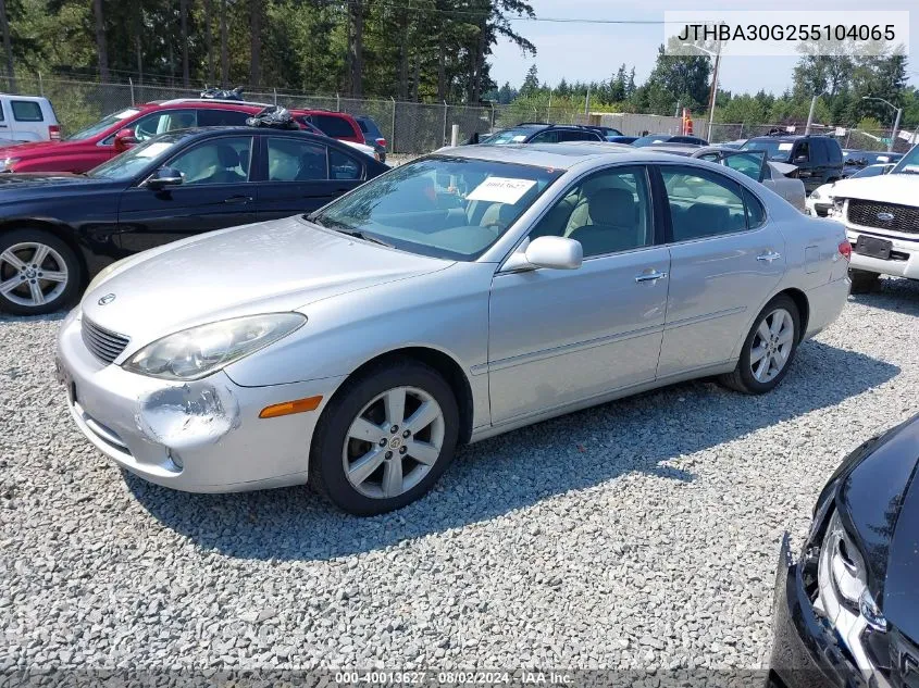 2005 Lexus Es 330 VIN: JTHBA30G255104065 Lot: 40013627