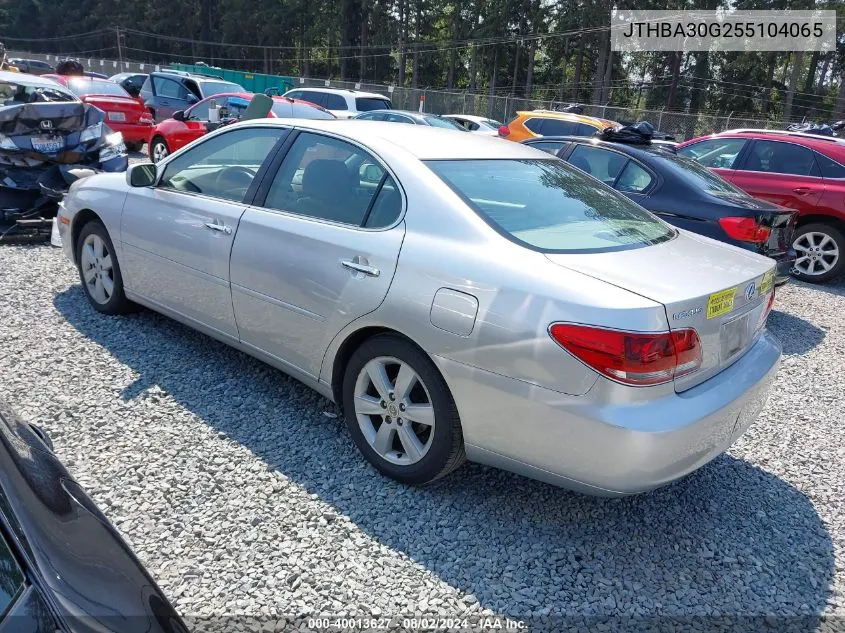 2005 Lexus Es 330 VIN: JTHBA30G255104065 Lot: 40013627