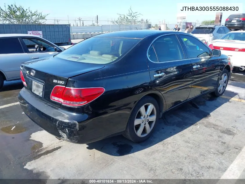 2005 Lexus Es 330 VIN: JTHBA30G555088430 Lot: 40101634