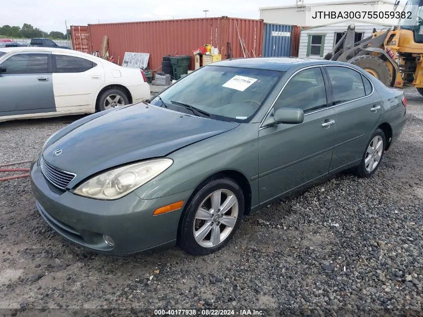 2005 Lexus Es 330 VIN: JTHBA30G755059382 Lot: 40177938