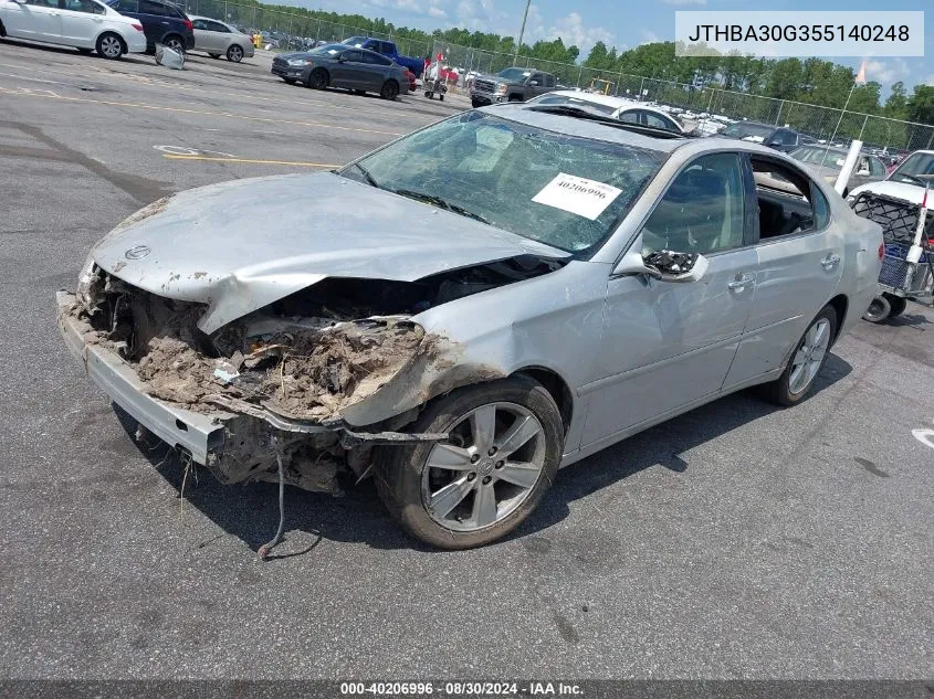 2005 Lexus Es 330 VIN: JTHBA30G355140248 Lot: 40206996