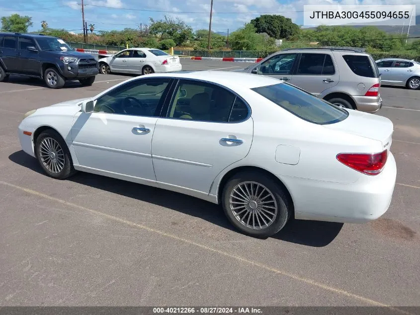 2005 Lexus Es 330 VIN: JTHBA30G455094655 Lot: 40212266